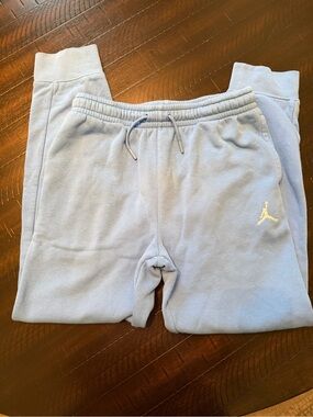 Jordan Light Blue Kids Fleece Joggers with White Jumpman